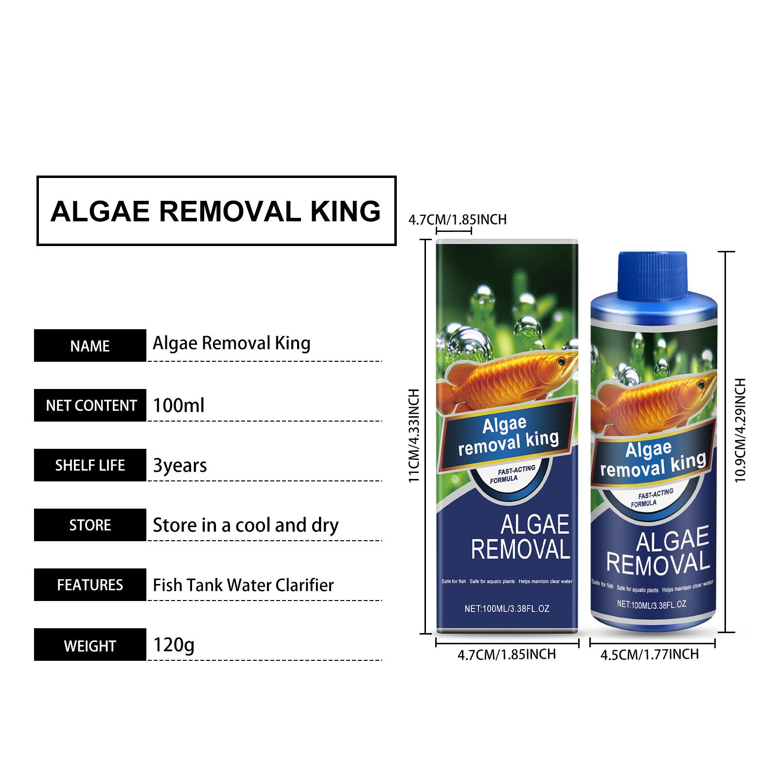 Aquarium Water Clarifier Cleans Tank Stains Removes Moss & Algae Purifies Water Safe for Fish Daily Maintenance Formula