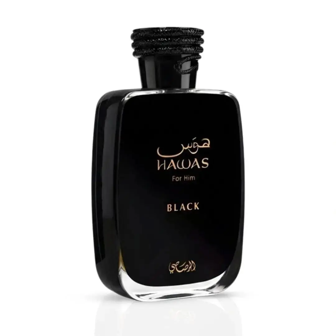 Rasasi Hawas Black Unisex Eau de Parfum Spray - Long-Lasting, Unisex Wear, 100ml (3.4 oz)