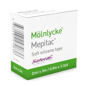 Mepitac 298300 Soft Silicone Tape 2cm x 3m Safetac Technology Breathable Moisture Proof for Sensitive Skin