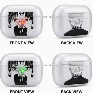 Kurapika Anime AirPods Case with Keychain, Frosted PC Protective Cover for AirPods Pro, Hunter x Hunter Manga Earbuds Case Gift for Him Her