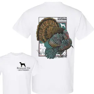 Wild Turkey Hunting T-Shirt - Summer Outfits, Regular Fit Short Sleeve Crew Neck T-Shirt for Men, Casual Comfy Knitting Top for Summer
