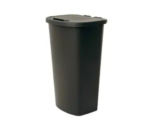 11 Gallon Trash Can, Plastic Lift Top Kitchen Trash Can, Black