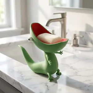 Lizard Bar Soap Holder, Fun Bathroom Soap Dishes, Cute Sponge Holder for Kitchen Sink, Dish Soap Tray, Funny Gift