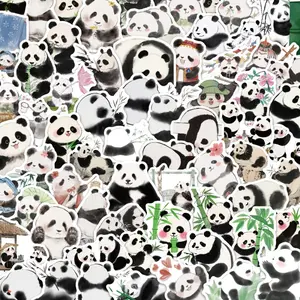 70pcs of Ink Wash Style Panda Stickers, Cute Chinese Panda Animal Stickers for High Aesthetic Decoration for Valentine'S Day, Suitable for Roller Skating And Cycling, Cycling Stickers And Decals