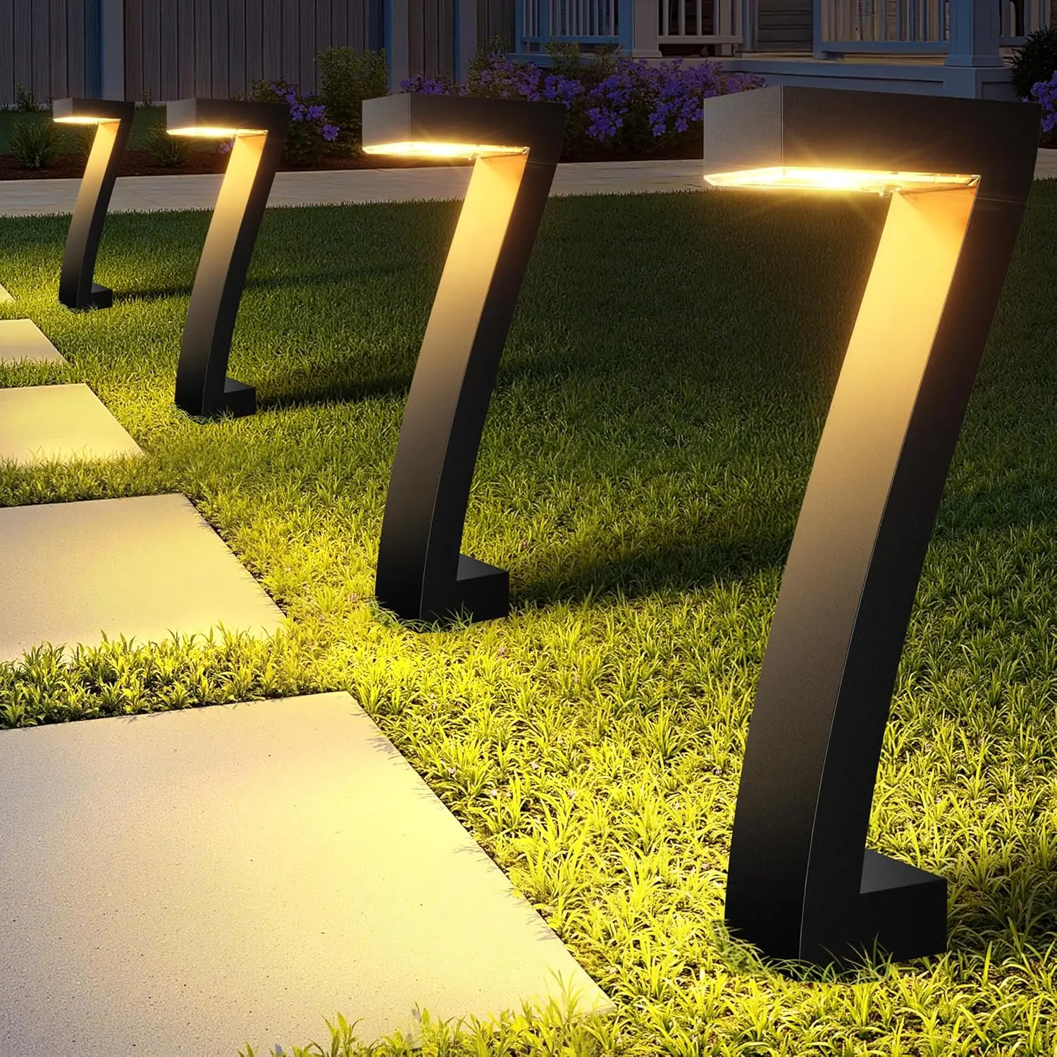 KOOPER Solar Outdoor Lights - 6 Pack Bright Waterproof, 12 Hrs Auto On/Off Garden Lights for Path, Yard, Driveway