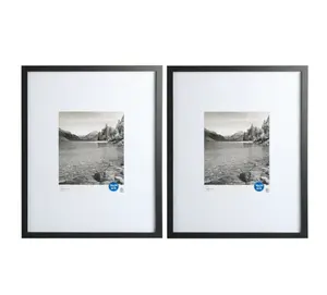 Mainstays Black Gallery 2 PC Frame Set, Matted for 8"x10" Pictures
