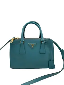Pre-owned PRADA Lake Blue Small Saffiano Galleria Tote/WJ01110518/0518