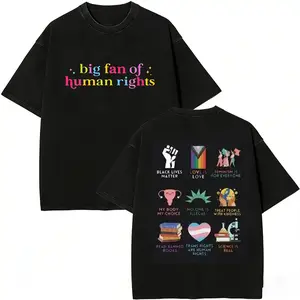 FEEGO Big fan of human rights Hoodie,  graphic  tees Equal rights T-shirt Love is love shirt Plan Unisex T-Shirt Vintage 90s Graphic Tee for Everyday Wear boxy  fit  shirt