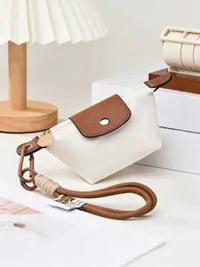 Macaron Color Mini Dumpling Bag, Unisex Coin Purse, Travel Storage Bag, Nylon Makeup Pouch, Small Card Holder, Keychain, Lipstick Case, Y2K Trendy