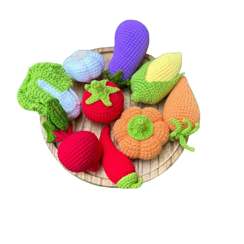 Crochet set of 9 types of vegetables plushies