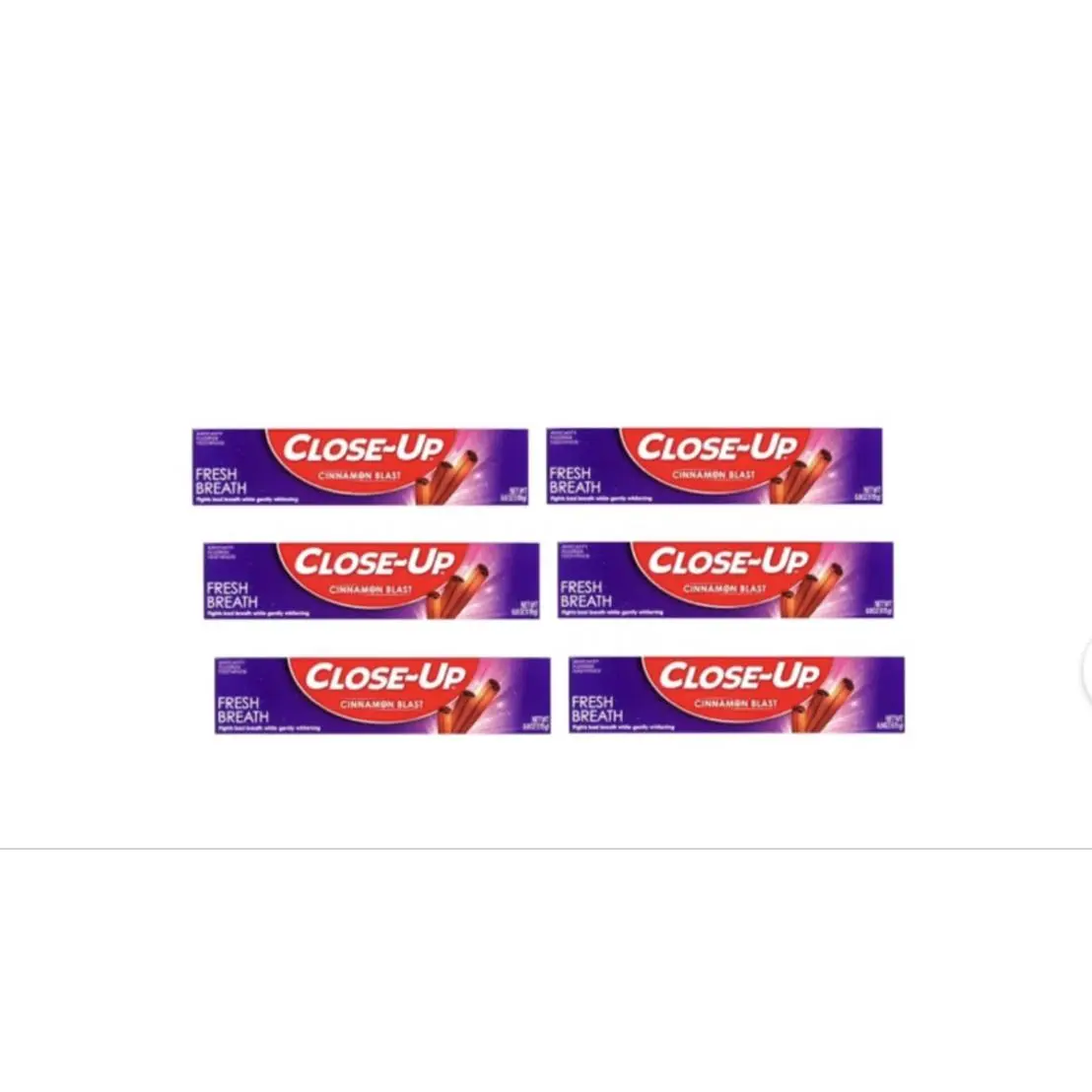 Close-Up Fresh Breath Cinnamon Blast Toothpaste - 6 Pack - Refreshing Oral Care for Daily Use