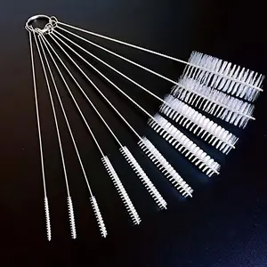 10 Pieces Stainless Steel Straw Cleaner Brush Set 10 & 12 Inch Extra Long for Tumbler Water Bottle Tubes Sippy Cup