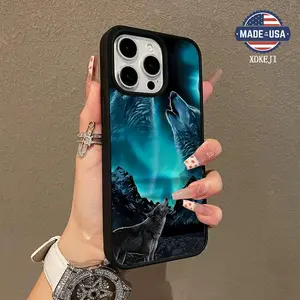 Wild wolf Pattern Premium Magnetic Phone Cases for iPhone 16 15 14 Pro Max 13 12 11 Plus Smartphone Shockproof Protection Acrylic Cover Cellphone Protective magsafe magnetic case Aesthetic Resistance Casing Protector