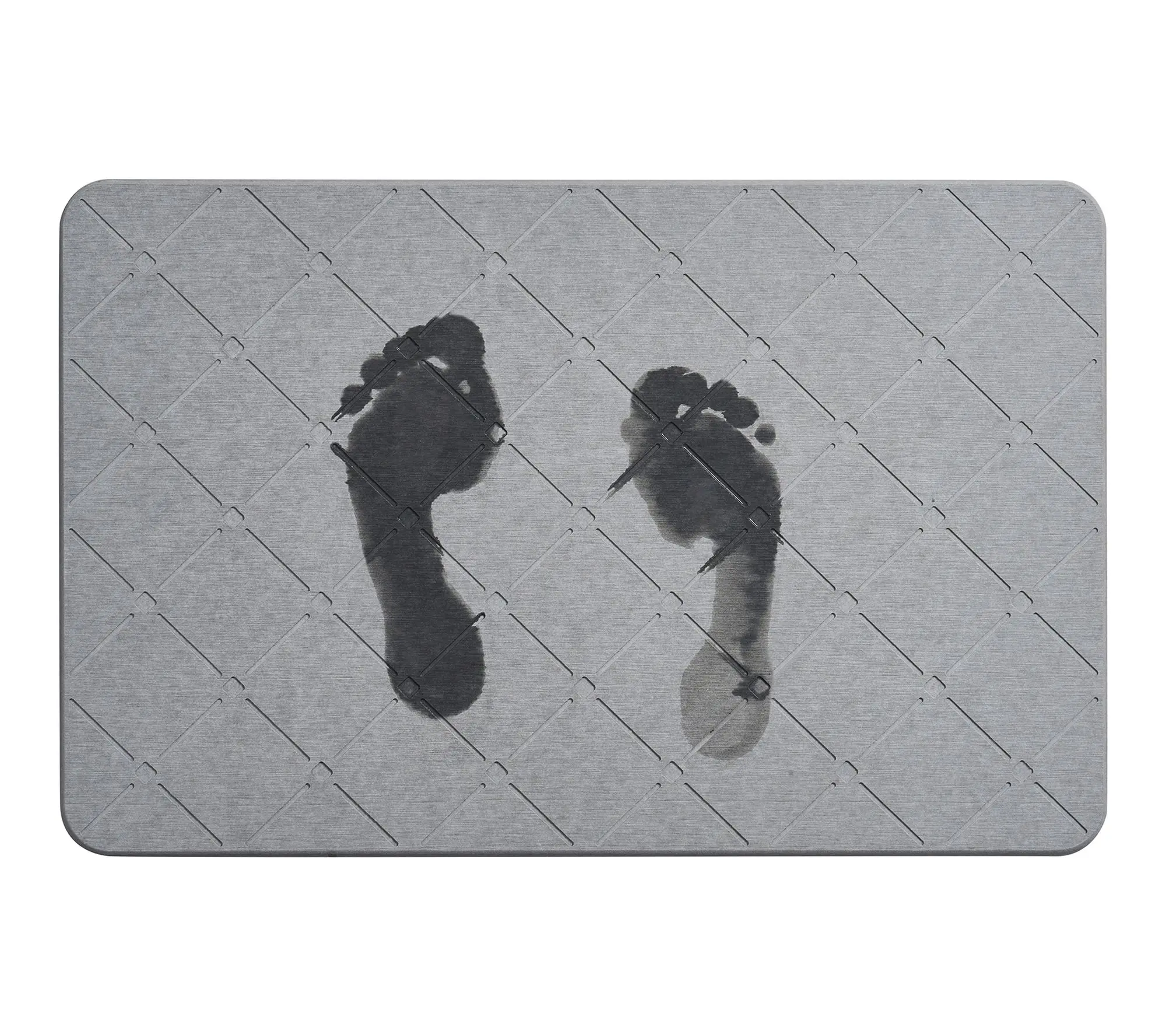 VCNY Home Grey Carved Trellis Diatomite Stone Bath Mat