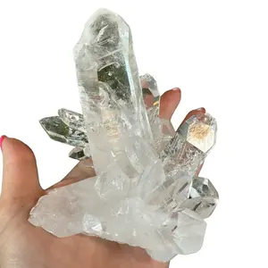 AAA Clear Quartz Beautiful Cluster - Rainbows | Phantoms | Ethically Sourced | Ultra Clear | Large | Small Crystal Shop | Unique | Statement Piece