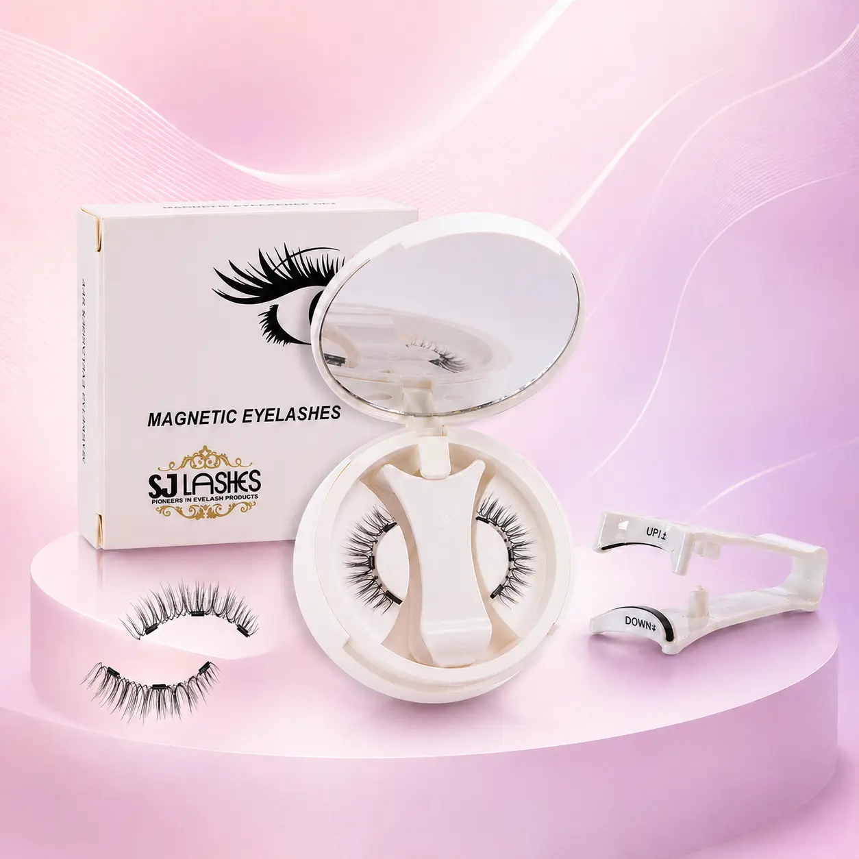 Magnetic Eyelashes Kit with Applicator - Reusable No-Glue False Eyelashes & Adhesives for a Natural Look, Soft Lightweight Lashes for Beginners and Adults