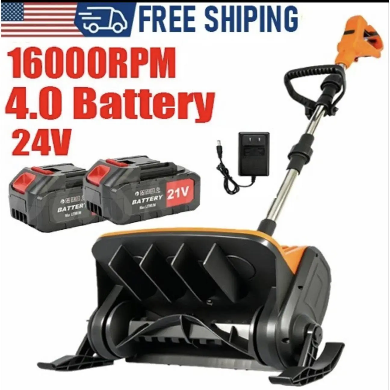 Orange 16000RPM 4.0 Battery 24V Lawn Mower
