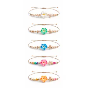 🌺 Tropical Flower Bracelet – Adjustable Beach jewelry