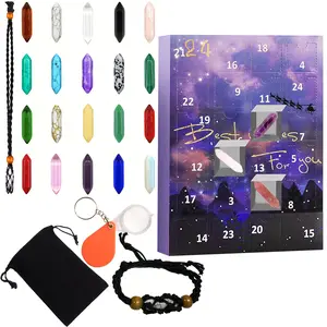 Christmas Advent Calendar, Creative Stone Gift with Necklace Holder, Magnifying Glass and Storage Bag - Great Christmas Countdown Gift for Parents, Friends and Family glass cleaner christmas 2024 ornament christmas gift ideas 2024 christmas ornament
