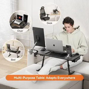 Newtral Ultimate Versatile Desk,Adjustable Laptop Desk for Standing/Bed/T-Shaped Armchair w/ Cup Holder, Mouse Pad & Magnetic Desktop - Ergonomic Multi-Purpose Workstation