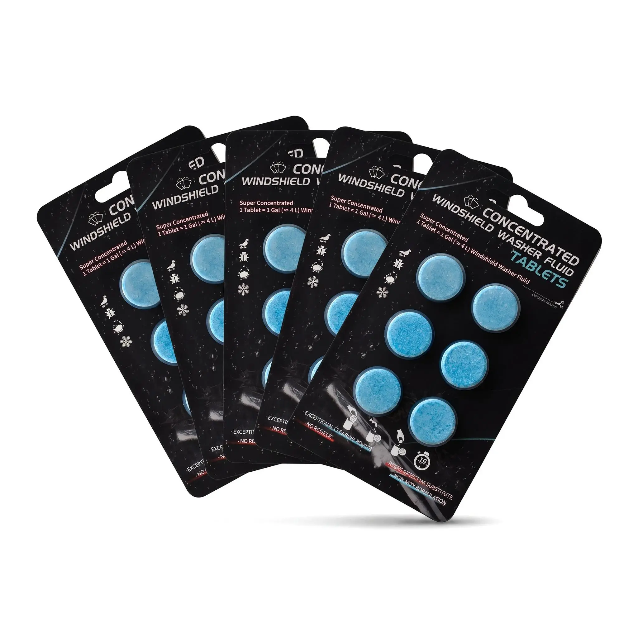 【Summer Sale Deals】High Strength Windshield Washer Effervescent Tablets, Concentrated Auto Glass Cleaning Tabs Dilutes 1 Gallon Water Per Tablet, Portable Space-Saving Car Windshield Cleaner, Eco-Friendly Vehicle Detailing & Maintenance Accessories
