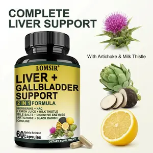 Liver & Gallbladder Support Supplement with Milk Thistle, Ox Bile, Bile Salts, Digestive Enzymes and Artichoke Leaf Extract, Digestive Health & Liver Support, 60 Capsules