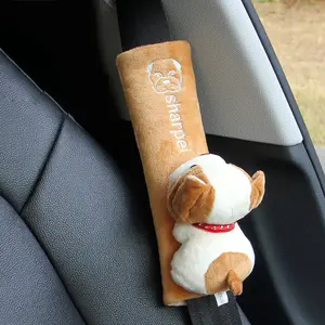 Cute Car Seat Belt Cover Universal Auto Seat Belt Shoulder Pad Warm Flannel Interior Seat Cushion pink car accessories