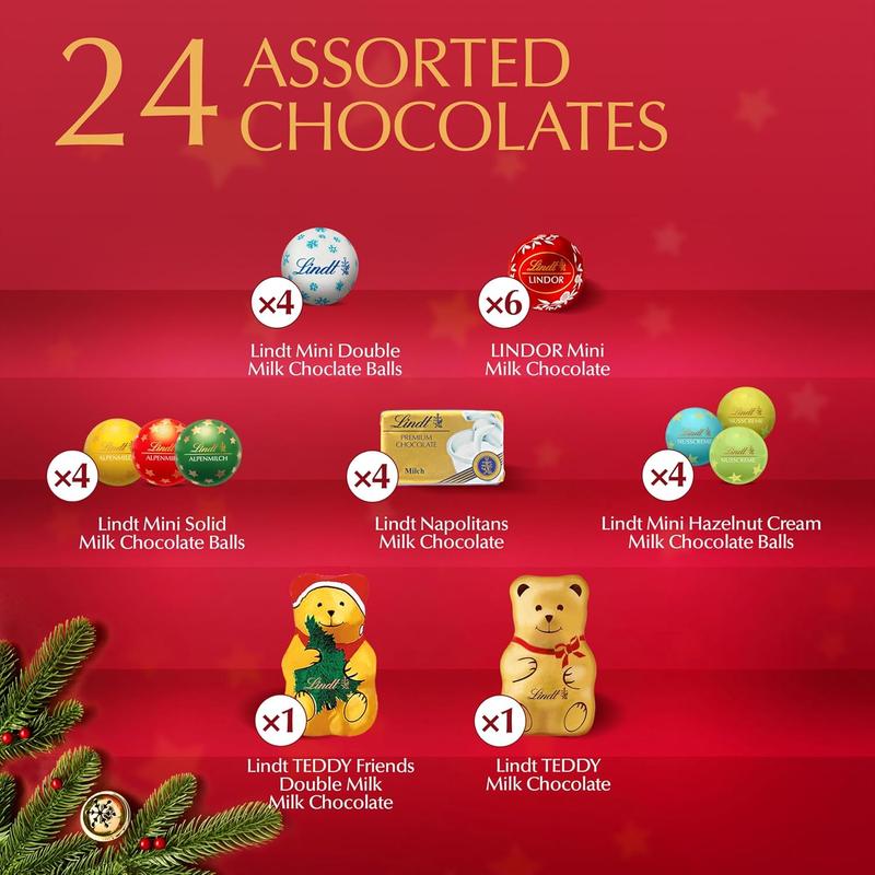 Holiday Teddy Bear Chocolate Candy Advent Calendar, 4.5 oz.
