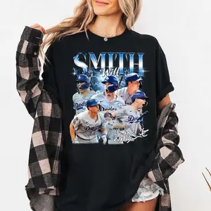 Will Smith Dodgers T-Shirt Short Sleeve Crew Neck T-Shir, Fitted, Pull On, Casual, Unisex Cotton T-Shirt, Menswear, Womenswear R6M