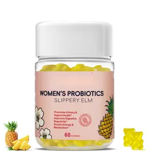 Women’s Probiotic Gummies with 3B CFU, Inulin, Dandelion Root & Slippery Elm for Gut Health & Digestive Balance, Pineapple Flavor, 60ct