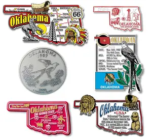 Oklahoma Six-Piece State Magnet Set by Classic Magnets, Includes 6 Designs