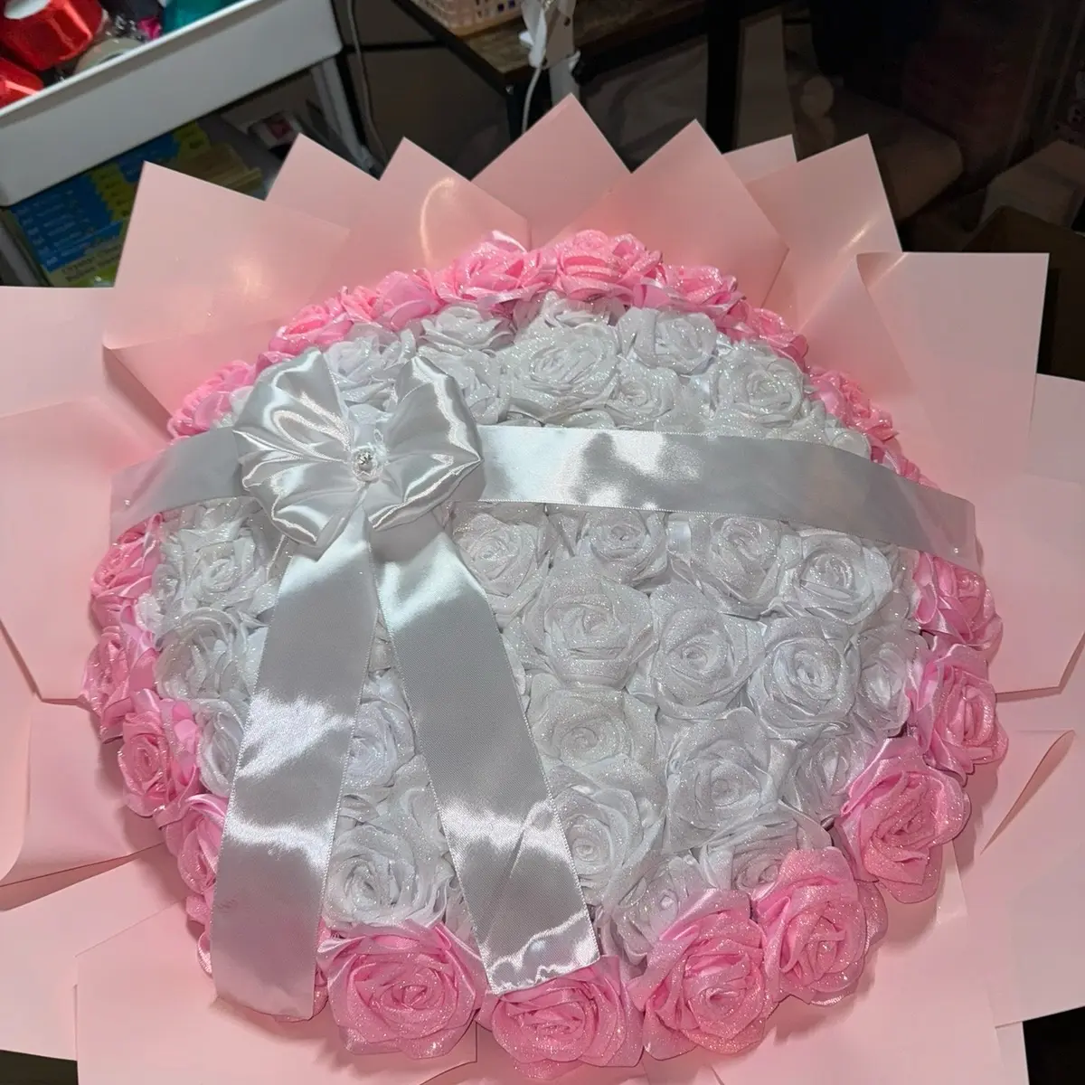 75 glitter ribbon rose bouquet