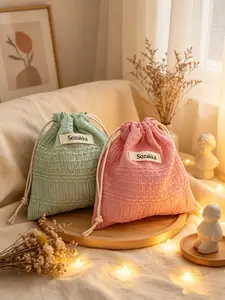 8pcs Cute Drawstring Storage Bags, Summer Fresh Small Fabric Pouches, Miscellaneous Items Pouch, Coin Wallet, Travel Partition Bag