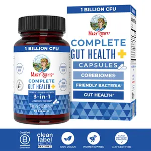 MaryRuth's Complete Gut Health+ Capsules - 5 Probiotic Blend - Support Gastrointestinal Health & Microbiome - Vegan - 2 Capsules Daily - 30 Servings