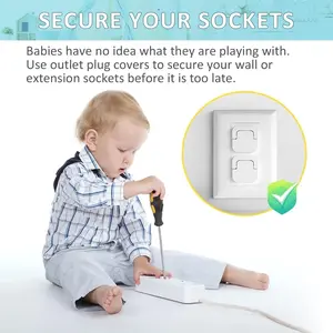 10 Pack Child Safety Plug Covers, Durable Plastic, Lead-Free Power Board Protectors, Easy Installation Device Mount Function