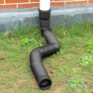 1pc/2pcs Round Downpipe Extension, Durable PE Material Telescopic Rainwater Drainage Pipe, Ideal for Rainwater Management