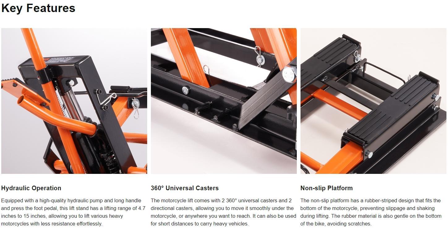 VEVOR Hydraulic Motorcycle Jack Stand, TikTokShopBlackFriday, 1500 LBS ATV Scissor Lift Jack, 4.7"-15" Scissor Lift Jack Stand with 4 Wheels, Hydraulic Foot-Operated Hoist Stand for Motorcycle ATV UTV Powersports VEVOR Hydraulic Motorcycle Jack Stand, TikTokShopBlackFriday, 1500 LBS ATV Scissor Lift Jack, 4.7"-15" Scissor Lift Jack Stand with 4 Wheels, Hydraulic Foot-Operated Hoist Stand for Motorcycle ATV UTV Powersports