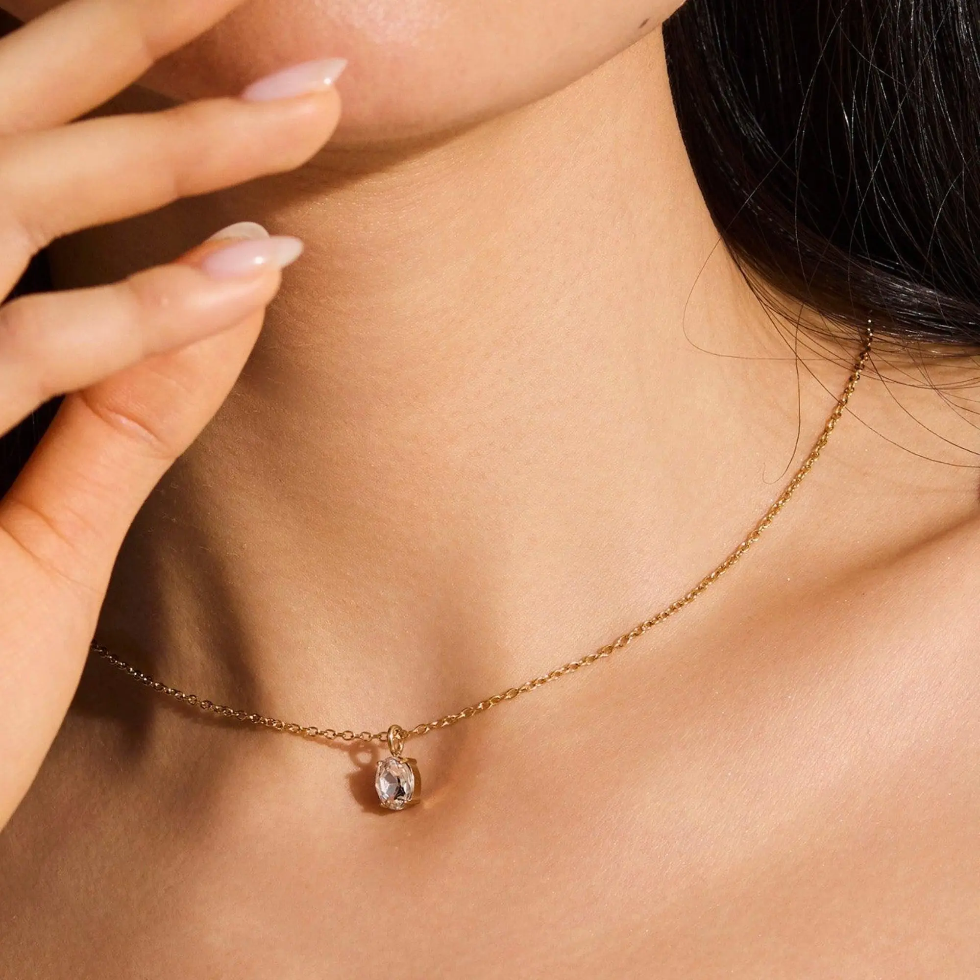 EVRY JEWELS Gold or Silver Plated Women's Hypoallergenic Juno Necklace
