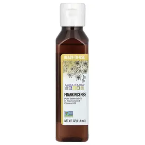 Aura Cacia Pure Essential Oil in Fractionated Coconut Oil, Frankincense, 4 fl oz (118 ml)