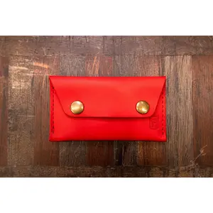 Leather Business Card Holder - Red Minerva (Limited Edition)