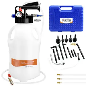 JIFETOR Transmission Fluid Pump Pneumatic Extractor and Dispenser Tool Kit, 10L ATF Fill and Evacuator Oil Can Set with 15PCS ATF Adapters 3PCS 1M Hose for Gear Oil Garage and Shop Fluid Transfer