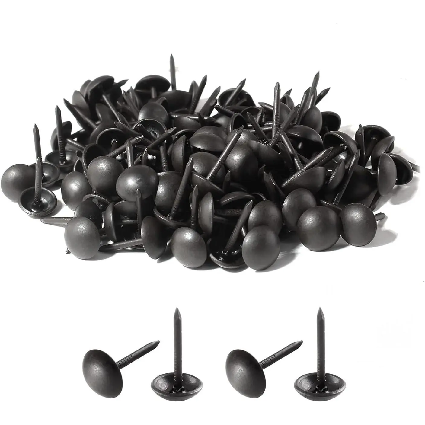Black Thumb Tacks, Extra Long Push Pins for Heavy Duty Use,  for Upholstery and Carpet on , 100 count