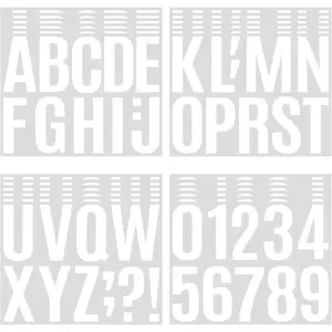 258 count  4" Self-Adhesive Vinyl Alphabet & Number Stickers for Mailboxes, Signs, Windows, Doors, , , Business, and Lockers - White