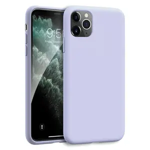 MXX iPhone 11 Pro Max Case Soft Liquid Silicone Gel Bumper Cover Anti-Scratch Microfiber Lining Hard Shell, Drop Shockproof Full-Body Protective Compatible with 11 Pro Max 6.5 inch (Lilac Purple) Accessories Cellphone Screen Protector Phonecase Protection