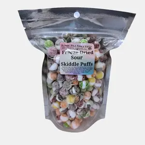 Sour Skiddle Puffs - Tangy Sweet Candy Snack Bite Flavor Bonbon Crunch