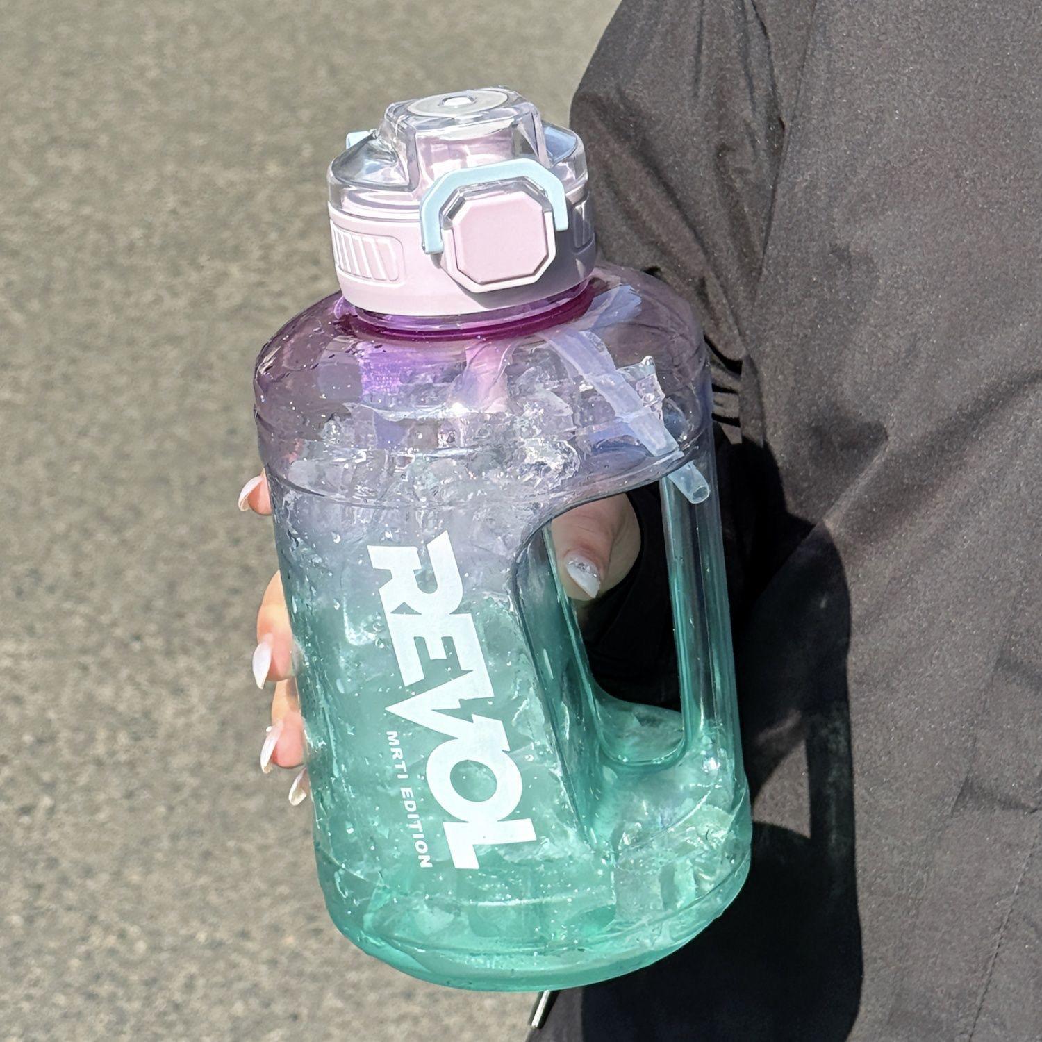 1600ml Leakproof Sports Water Bottle with Straw and Handle, Large Hydration Container for Gym Workout, Outdoor Camping & Daily Use