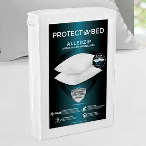 AllerZip King 20" x 36" Pillow Protectors (Set of 2), Bed Bug and Dust Mite, Noiseless and Odor-Resistant Pillow Covers, 100% Waterproof, Machine Washable