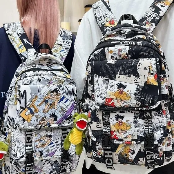 Comic Graffiti Printed Backpack, Anime Style Student School Bag, Large Capacity Laptop Backpack, Casual Travel Daypack for Boys Girls Teens, Fashion Bookbag for School and Everyday Use