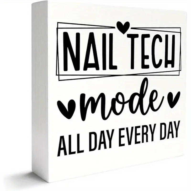 Nail Tech Gifts for Women, Nail Tech Birthday Christmas Graduation Gifts Manicurist Nail Technician Boss Gift Nail Tech Salon Decor, Vintage Decorative Plaque Sign Decor, Nail Tech Mode, Wooden Box Sign 5x5 inch