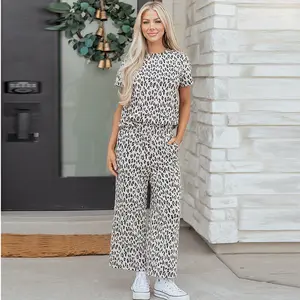 Women's 2 Piece Lounge Set Casual Crewneck Tank Top and Pants Outfit Summer Vacation Matching Sets